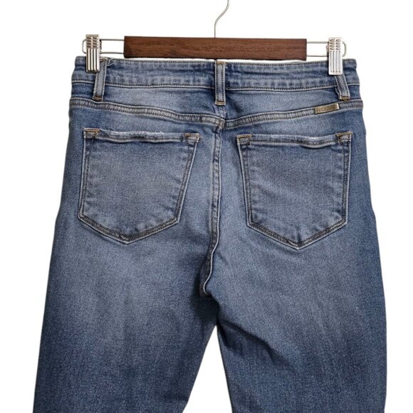 Kancan Raw Hem Destructed Mid-Rise Cropped Button Fly Jeans Sz 26 - Picture 3 of 9